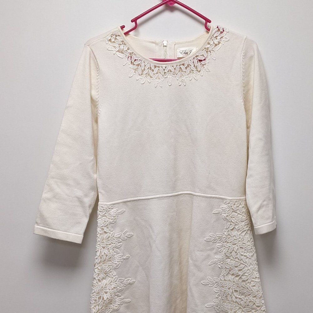 Cream long sleeve dress by Eliza J